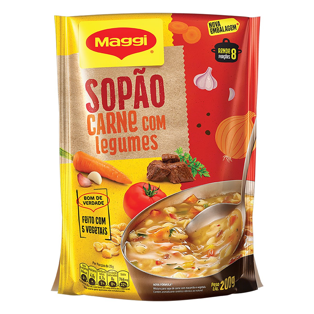 Sopão Carne com Legumes Maggi Sachê 200g