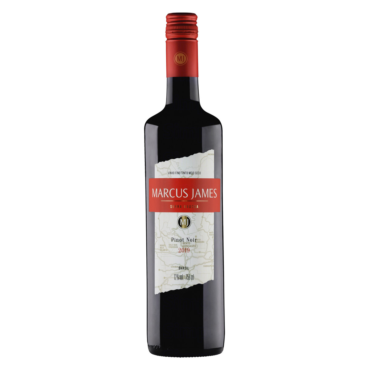 Vinho Brasileiro Tinto Meio Seco Marcus James Pinot Noir Serra Gaúcha Garrafa 750ml