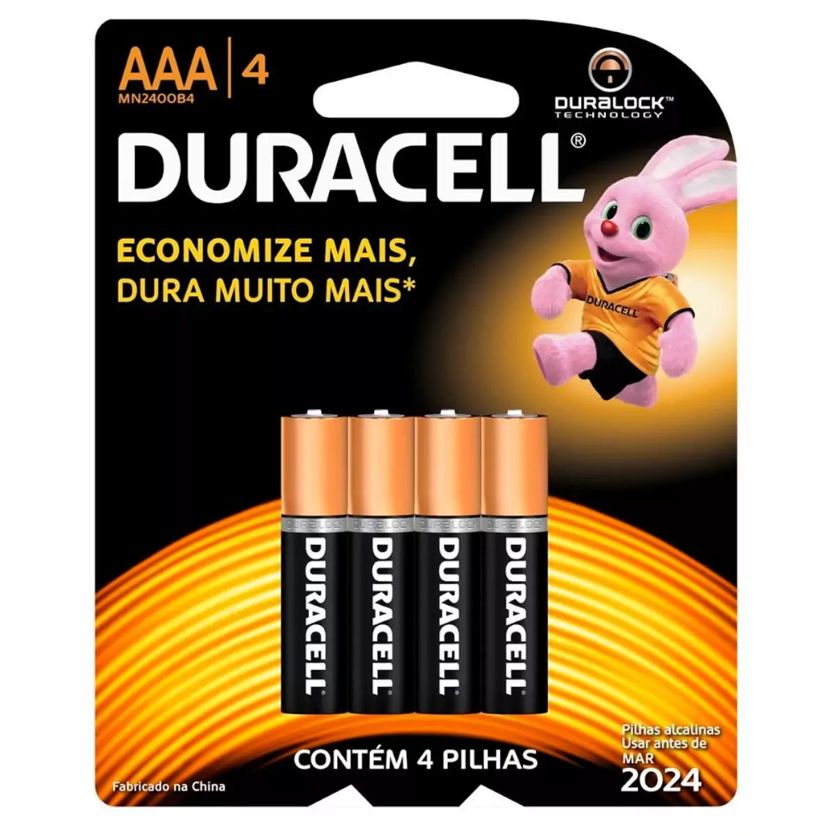 Pilha Duracell Palito AAA com 4 unidades