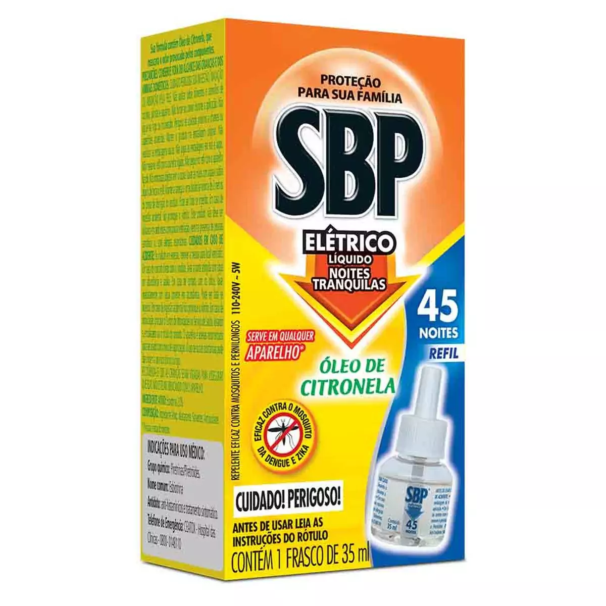 INSETICIDA ELET. SBP 45 NOITES REFIL CITRONELA