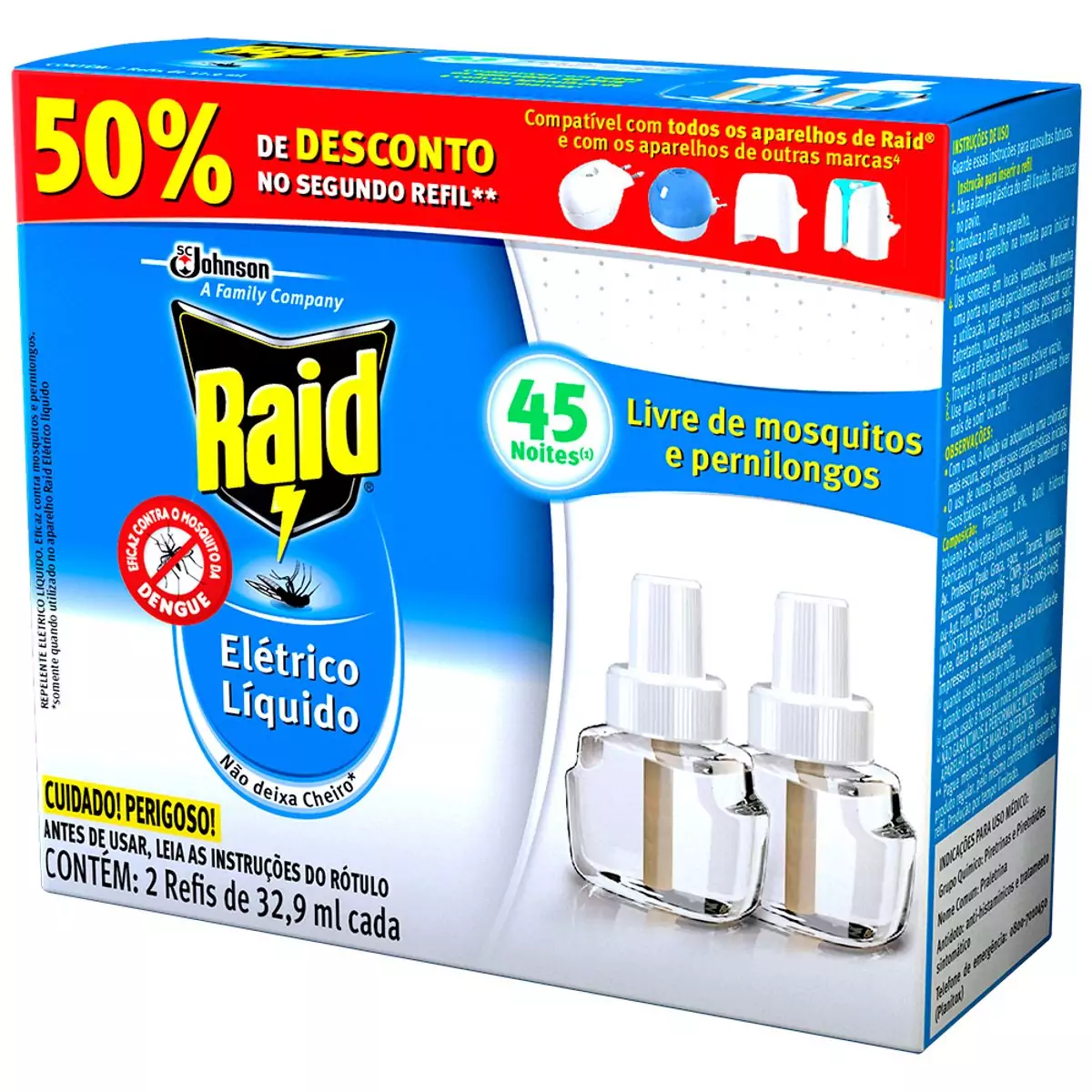 RAID REFIL 45 NOITES C/2 32,9ML
