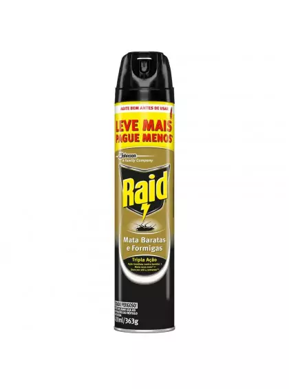 INSETICIDA AERO. RAID 420ML MATA BARATA/FORMIGAS