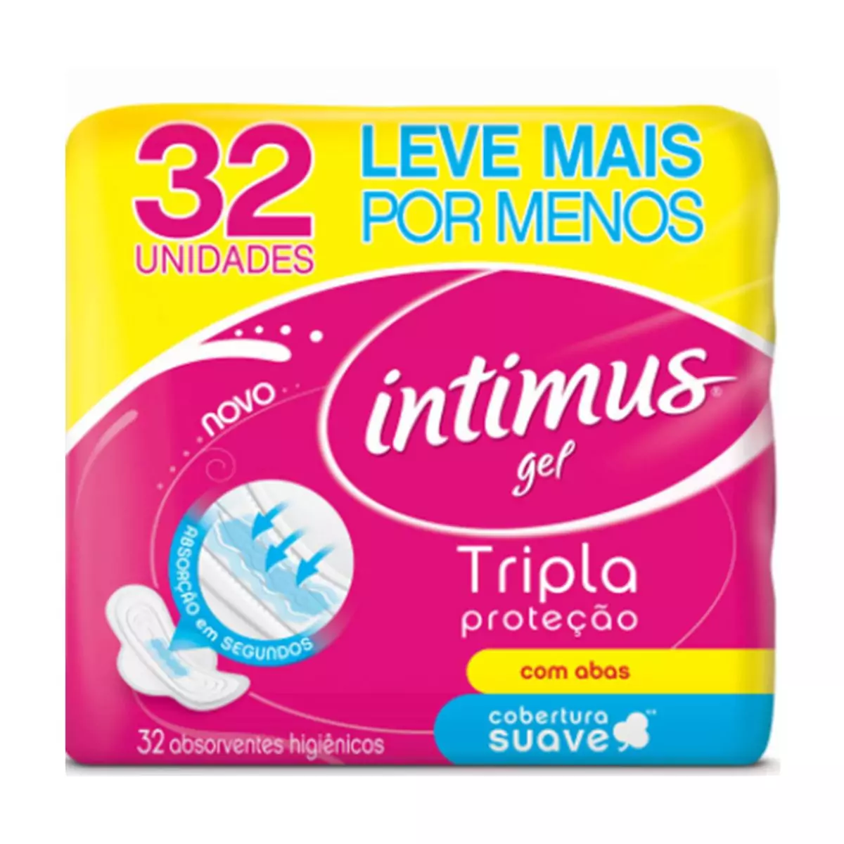 ABSORVENTE INTIMUS SUAVE C/ABAS 32UN LEVE MAIS POR MENOS