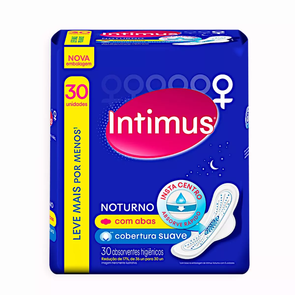 ABSORVENTE INTIMUS GEL NOTURNO SUAVE C/30UN C/ABAS