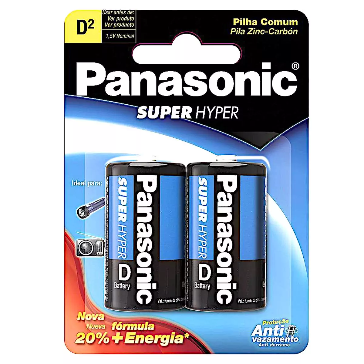 PILHA PANASONIC C/2 D GRANDE