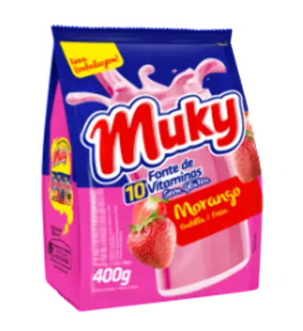 ACHOCOLATADO  PO MUKY 400GR MORANGO SACHET